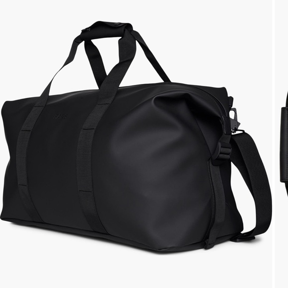 Rains Hilo Weekend Bag Black NWT Waterproof Duffel - Picture 3 of 8